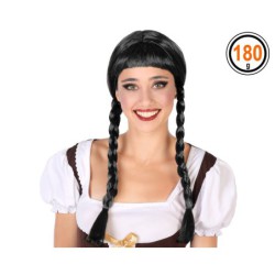 Peluca de trenzas negras