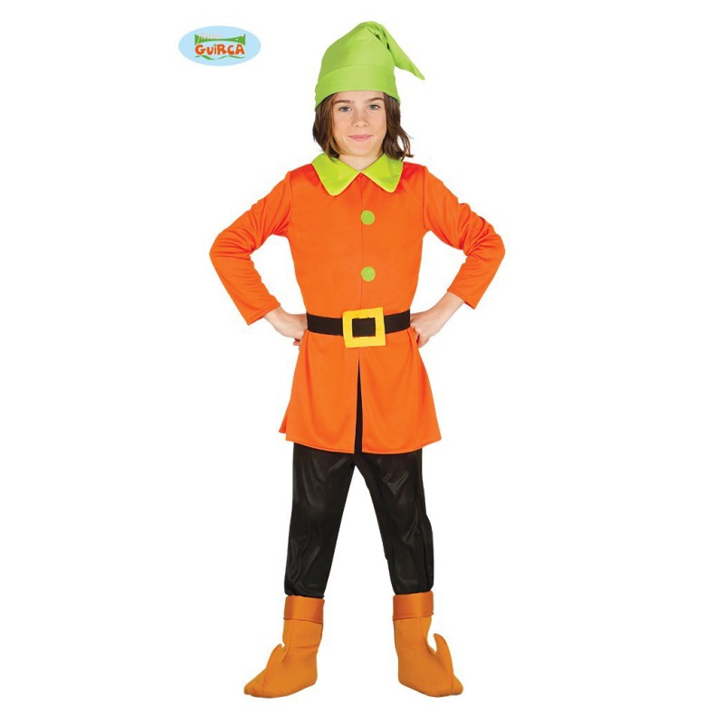 disfraz niño enanito naranja .