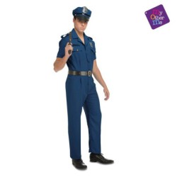 Disfraz hombre de policia azul.
