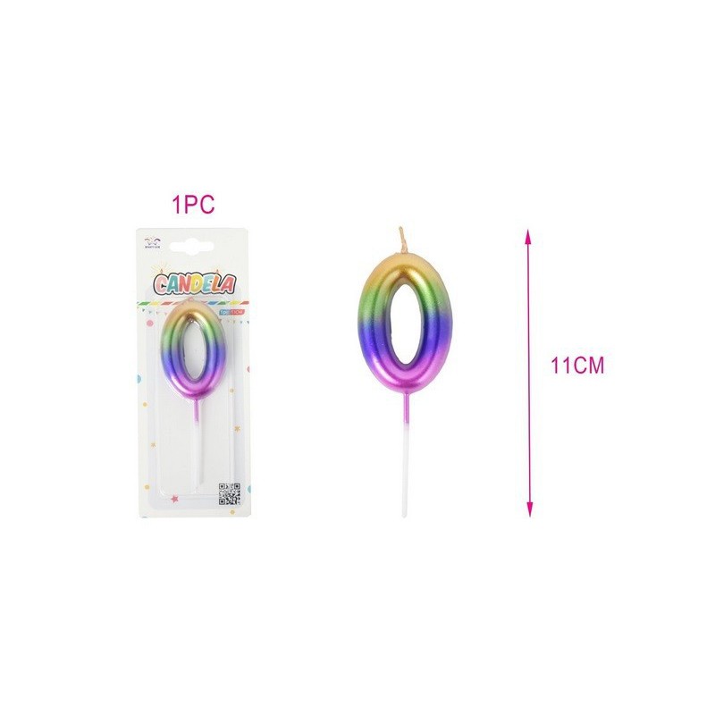 Vela numeros multicolor