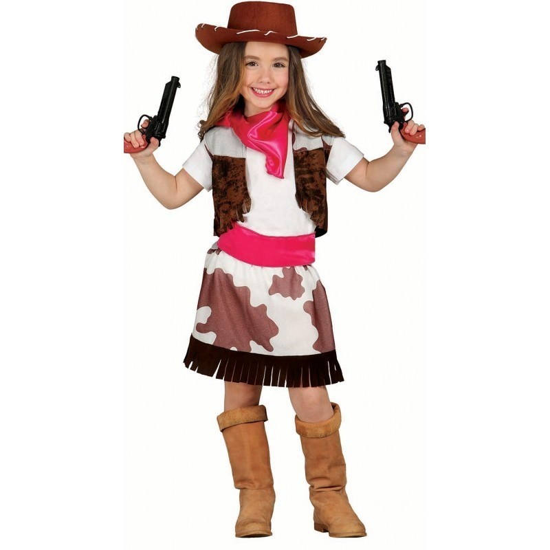 Disfraz niña vaquera cowboy rosa