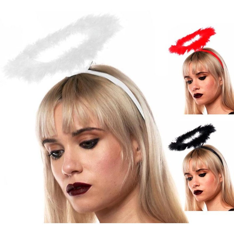 diadema de angel negra, roja o blanca