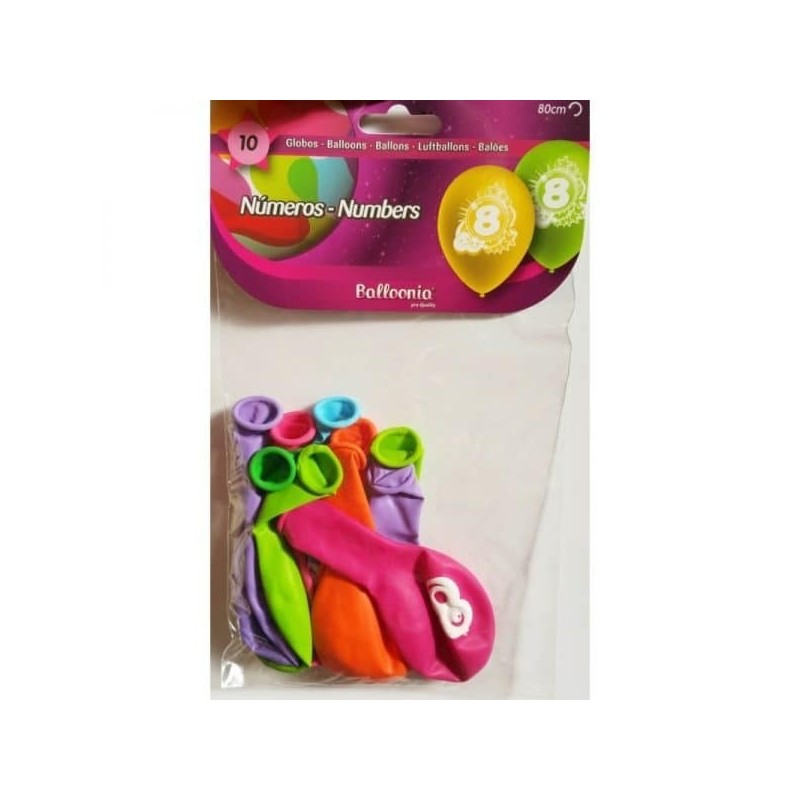 bolsa de 10 globos nº 8