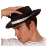 sombrero gangster negro cinta blanca