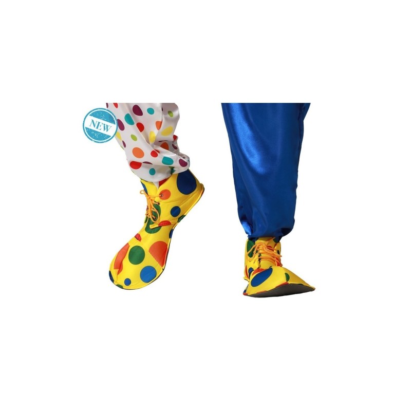 Zapatos payaso amarillo con lunares