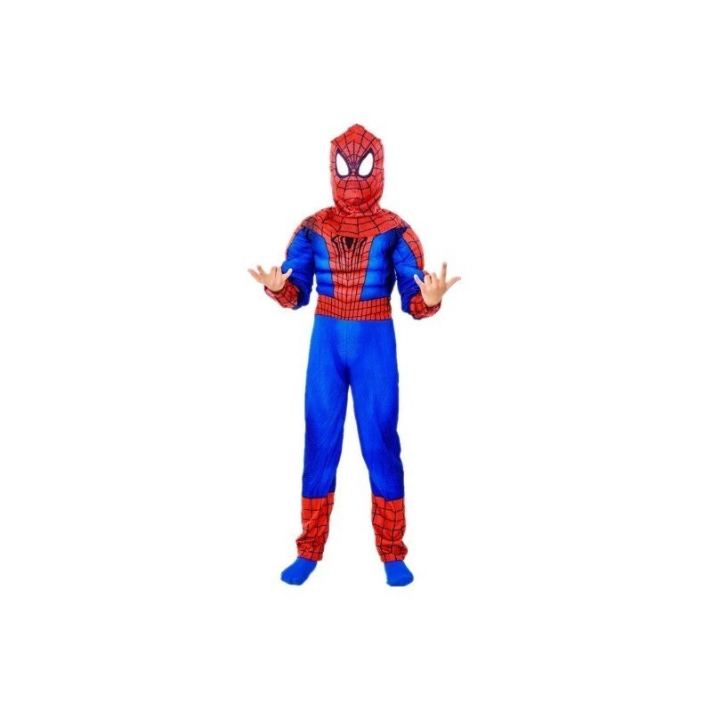 disfraz niño spiderman musculoso azul claro