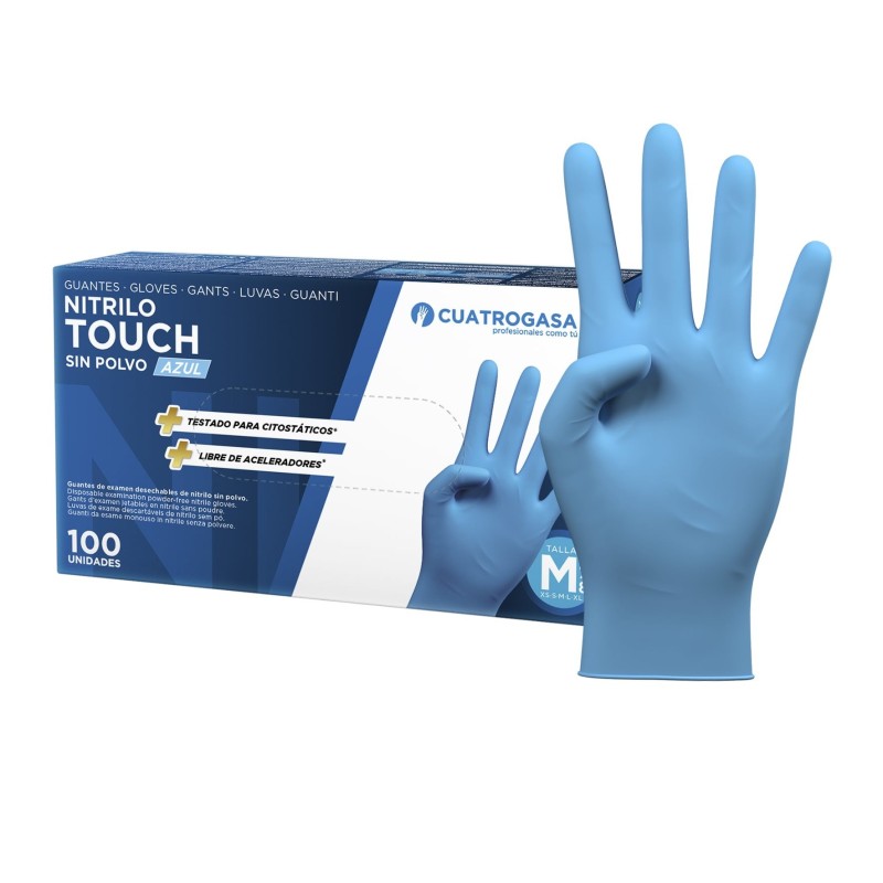 Guantes nitrilo color azul 4,6g