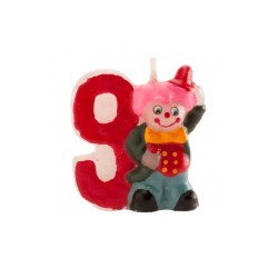 velas numero con payaso