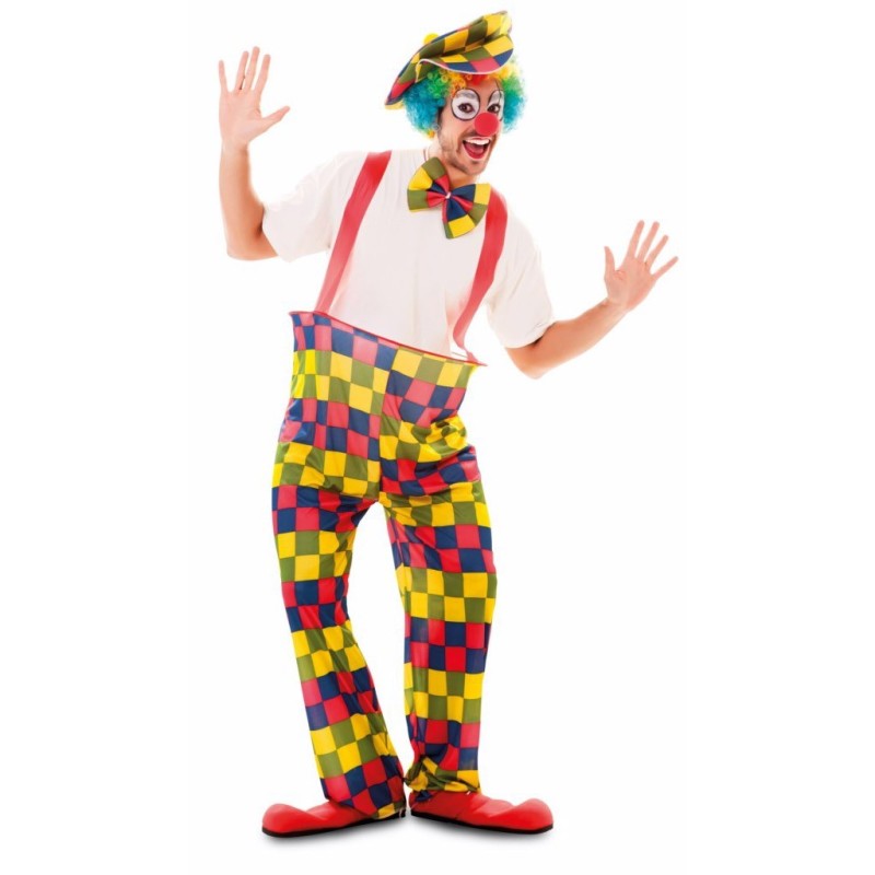 Disfraz hombre de payaso arcoiris