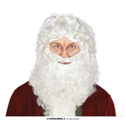 Peluca con barba papa noel