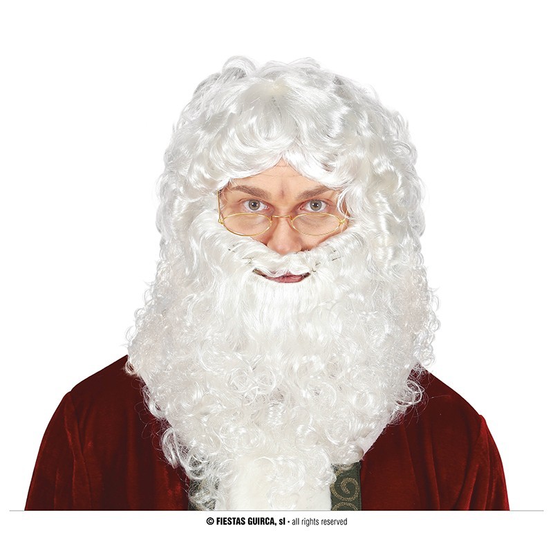 Peluca con barba papa noel