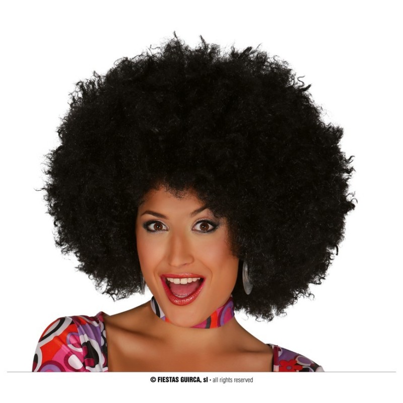 Peluca afro extra negra