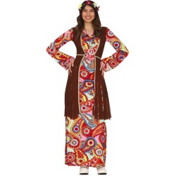 Disfraz mujer hippie vestido largo