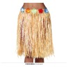 falda hawaiana flores 55 cms.paja