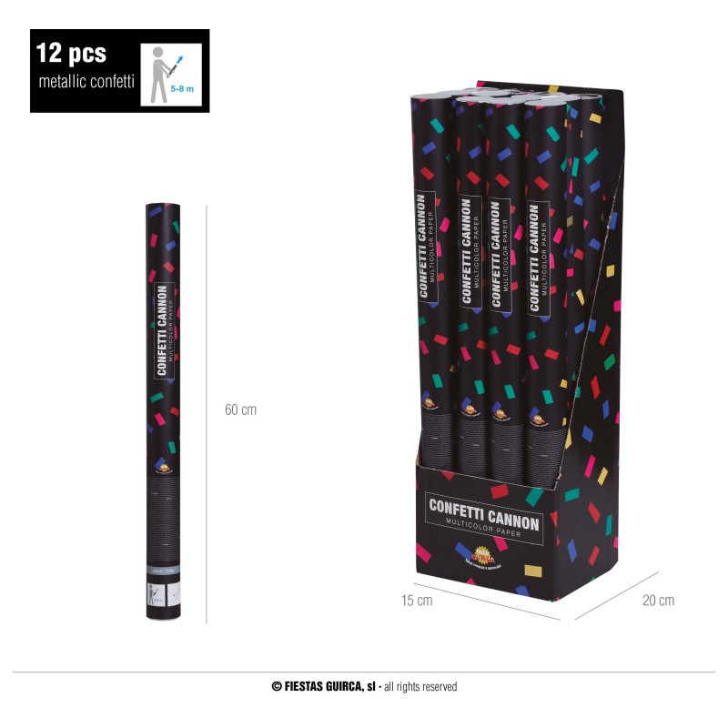 CAÑON CONFETTI MULTICOLOR PAPEL 60 CMS