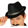 Sombrero gangster negro con cinta dorada