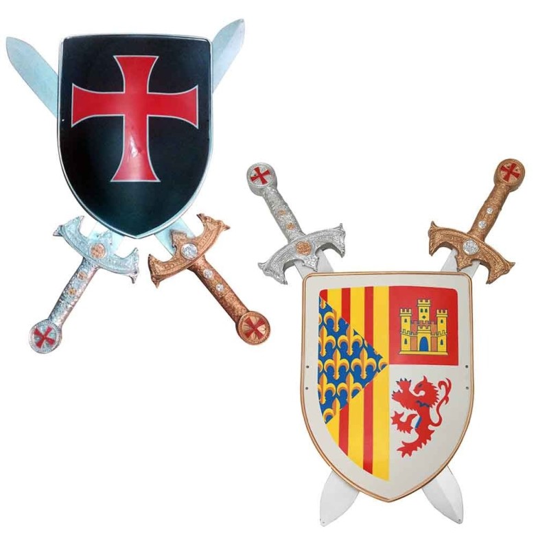Escudo y 2 espadas 56 x 23 cm modelo surtido