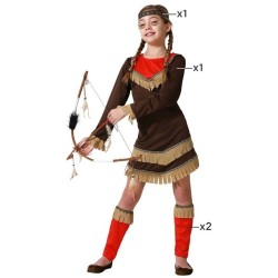 Disfraz niña de india marron y roja