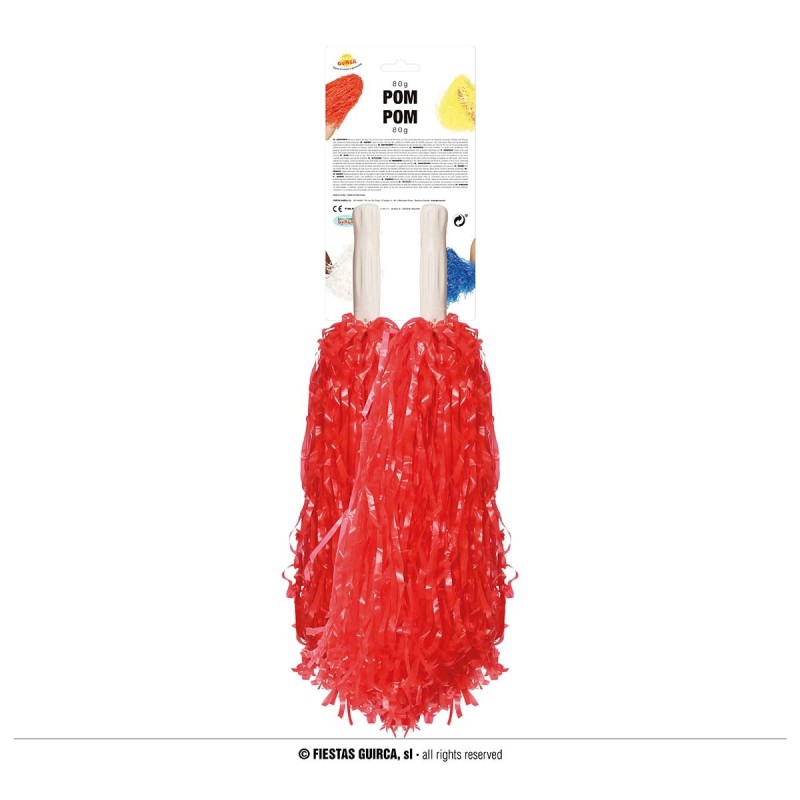 Par de pom-pom rojos