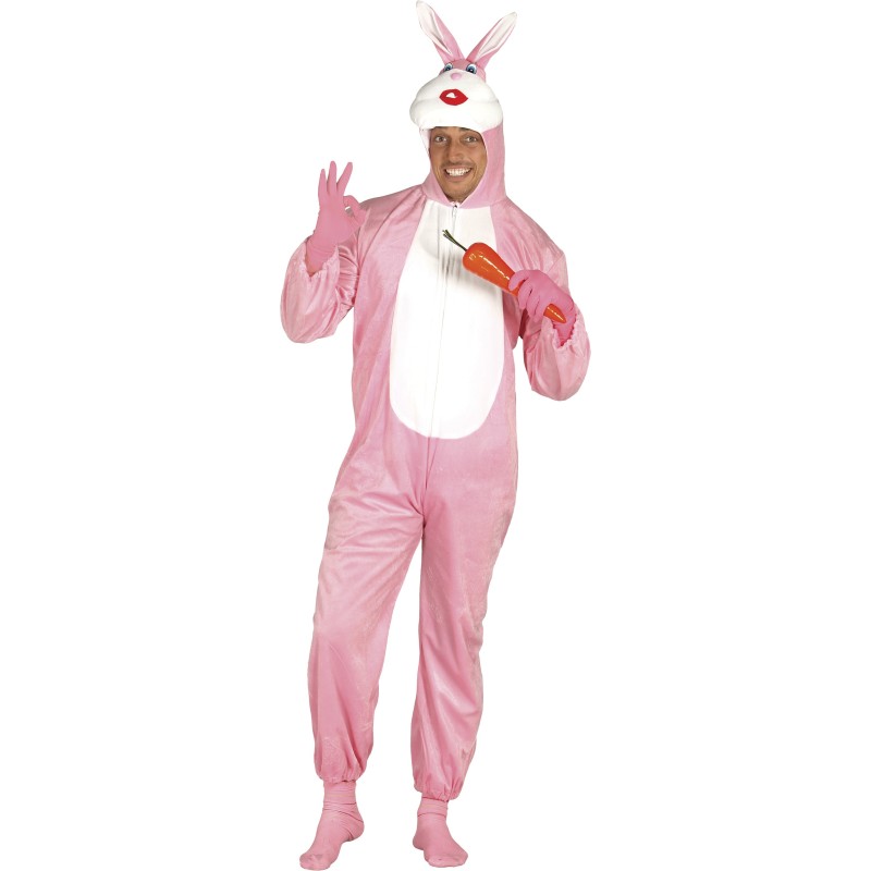 Disfraz hombre conejo rosa