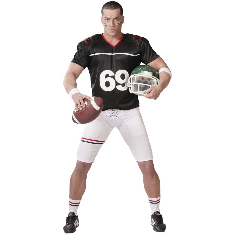 Disfraz hombre Quarterback negro