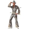 Disfraz hombre disco plateado