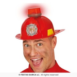 Casco bombero con sirena, luz y sonido