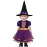 Disfraz bebe morado con detalles naranjas