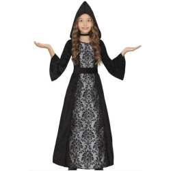 Disfraz niña vestido negro con capucha