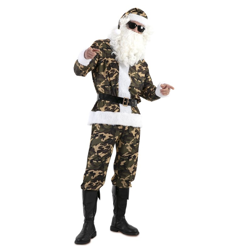 Disfraz hombre papa noel militar