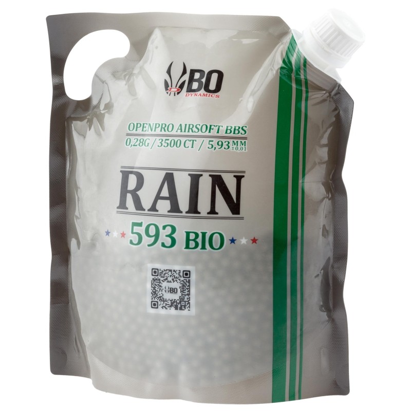 Balines Airsoft Rain BIO de 6 mm en bolsa de 3500 bbs
