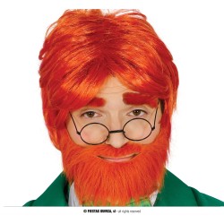 Peluca pelirroja con barba