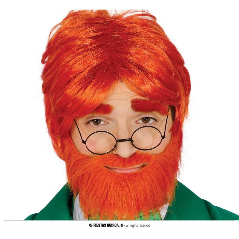 Peluca pelirroja con barba
