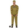Disfraz hombre prisionero amarillo a rayas