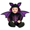 Disfraz bebe murcielago morado esqueleto