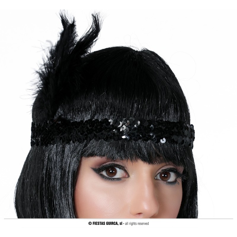 Diadema de charleston en negro