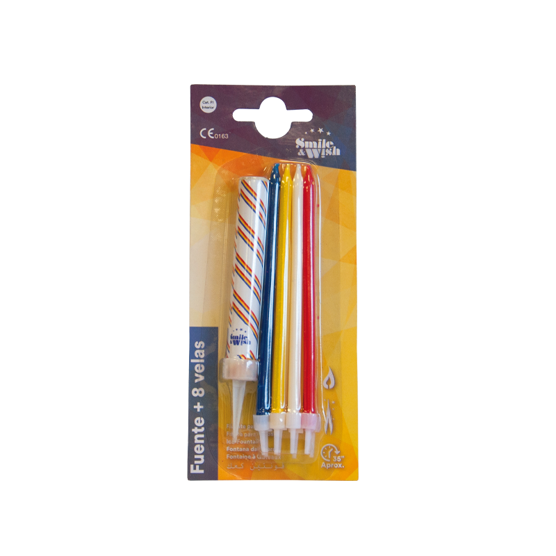 Blister fuente Pastel + 8 velas