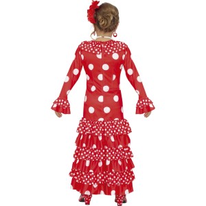 Disfraz niña de sevillana blanco y rojo