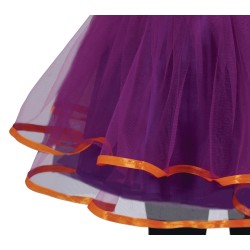 Disfraz bebe morado con detalles naranjas