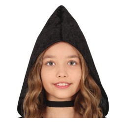 Disfraz niña vestido negro con capucha