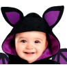 Disfraz bebe murcielago morado esqueleto