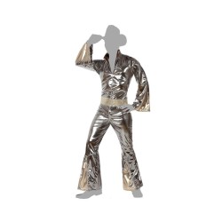 Disfraz hombre disco plateado