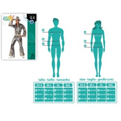 Disfraz hombre disco plateado