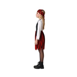Disfraz niña de pirata rojo y negro