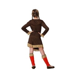 Disfraz niña de india marron y roja