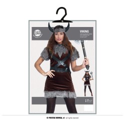 Disfraz mujer vikinga marron