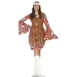 Disfraz mujer hippie con vestido
