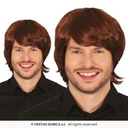 Peluca castaña para hombre