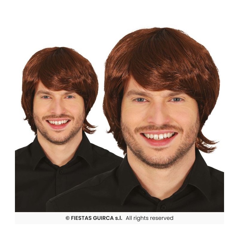 Peluca castaña para hombre