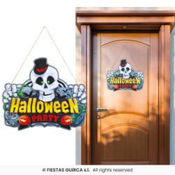 Letrero calavera madera 30x26
